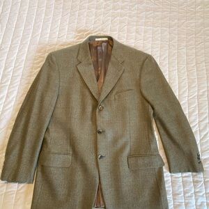 Joseph Abboud Tan/Brown 3-Button Wool Sport Coat Blazer 41R